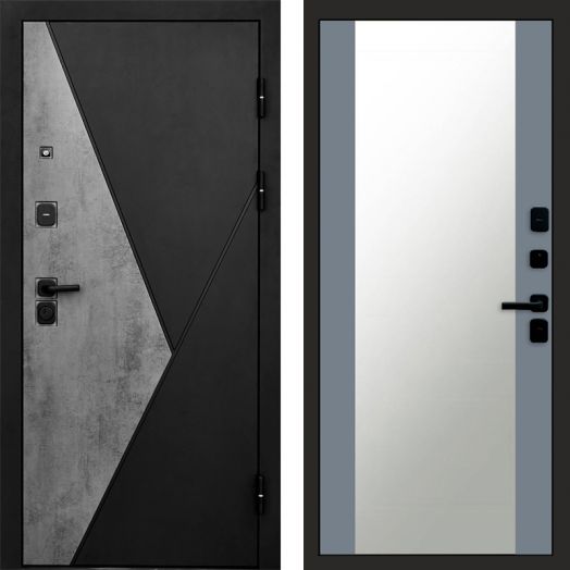 Входная дверь Termo-door Матрикс Бетон - Зеркало Грей софт