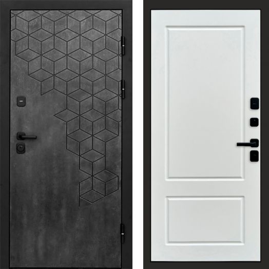 Входная дверь Termo-door Спейс Бетон патина - Марсель Белый софт