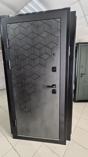 Входная дверь Termo-door Спейс Бетон патина - Марсель Белый софт