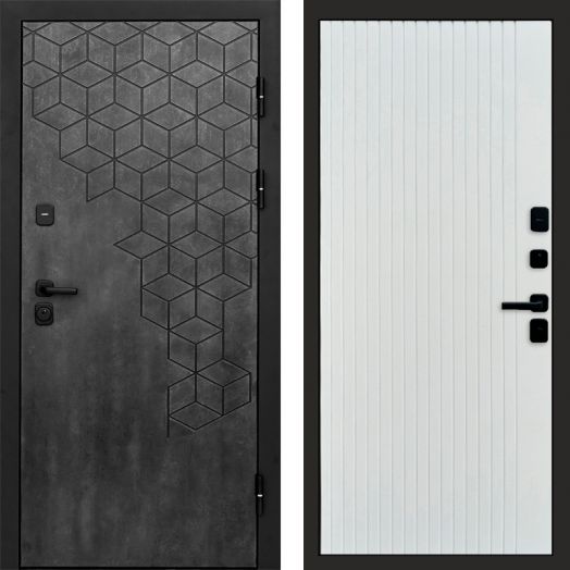 Входная дверь Termo-door Спейс Бетон патина - FLAT Белый софт