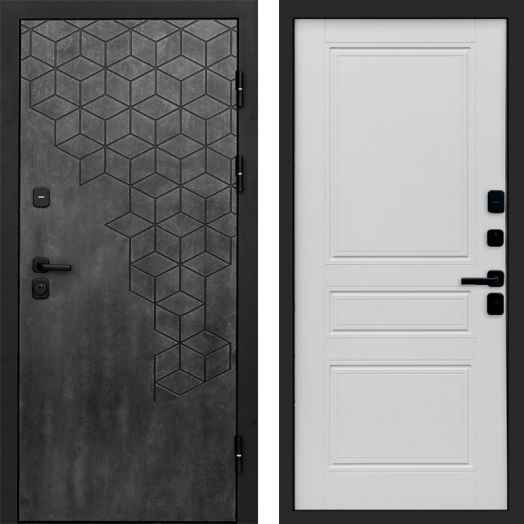 Входная дверь Termo-door Спейс Бетон патина - Классика Белое дерево