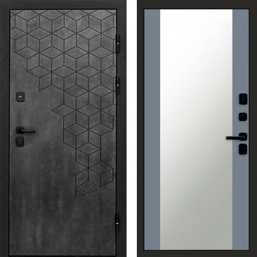 Входная дверь Termo-door Спейс Бетон патина - Зеркало Грей софт