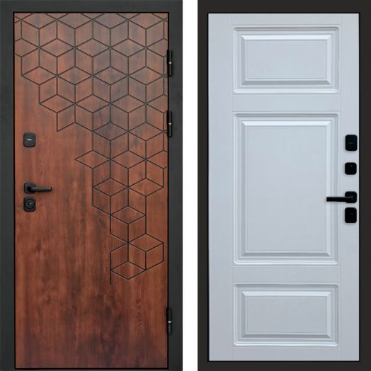 Входная дверь Termo-door Спейс Дуб патина - Лион Белый софт