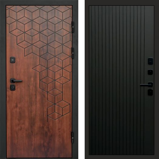 Входная дверь Termo-door Спейс Дуб патина - FLAT Черный кварц