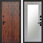 Входная дверь Termo-door Спейс Дуб патина - Зеркало триумф Бетон светлый