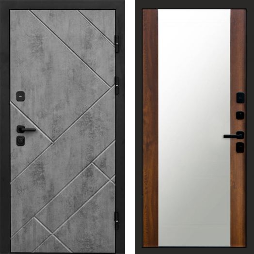 Входная дверь Termo-door Стоун Бетон - Зеркало Дуб