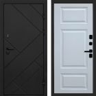 Входная дверь Termo-door Стоун Black - Лион Белый софт