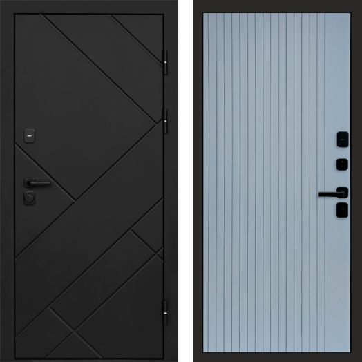 Входная дверь Termo-door Стоун Black - FLAT Грей софт