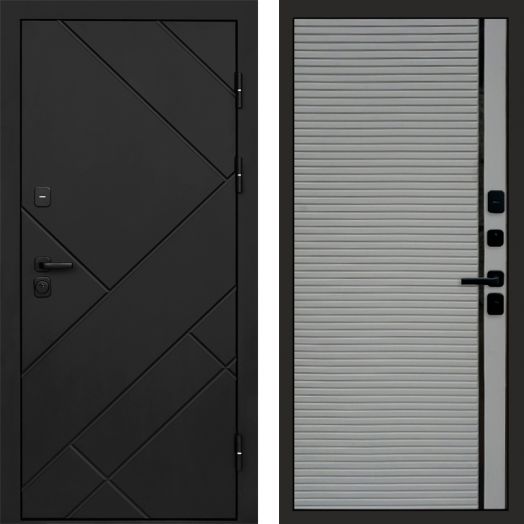 Входная дверь Termo-door Стоун Black - Porte Грей софт