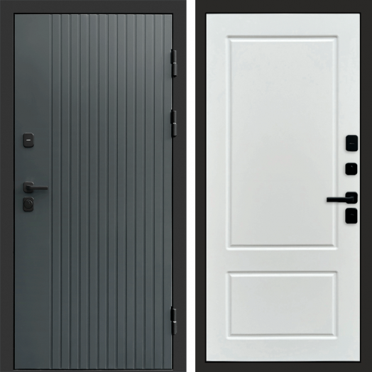 Входная дверь Termo-door Твист Грей style - Марсель Белый софт