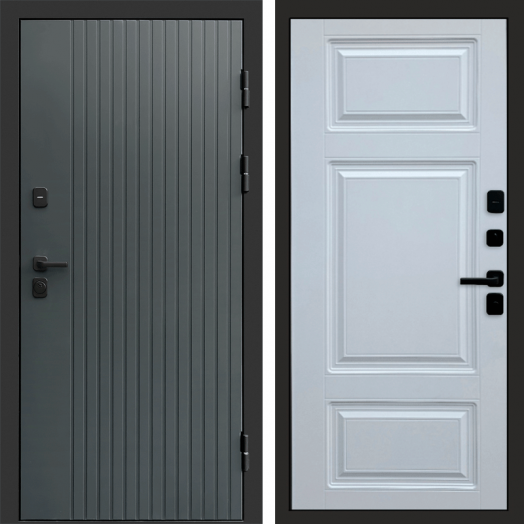 Входная дверь Termo-door Твист Грей style - Лион Белый софт