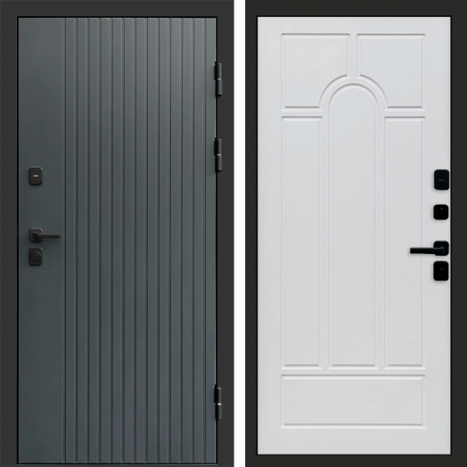 Входная дверь Termo-door Твист Грей style - Арка Белое дерево