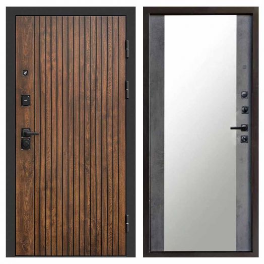 Входная дверь Termo-door Твист Дуб style - Зеркало Бетон темный
