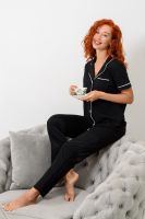 Пижама женская 14448 [черный (короткий рукав)]