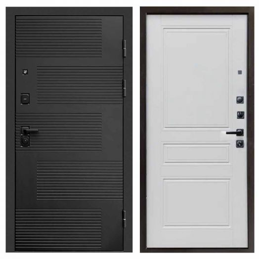 Входная дверь Termo-door Фаворит Black - Классик Белый софт