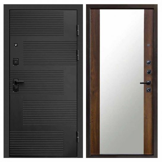 Входная дверь Termo-door Фаворит Black - Зеркало Дуб