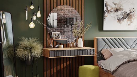 Стол туалетный Хилтон - 402.007.000 Дуб Крафт золотой, Графит матовый