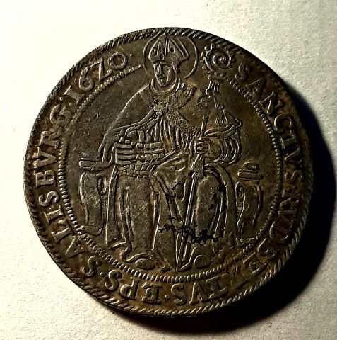 1 талер 1620 Зальцбург Австрия AUNC Священная Римская Империя