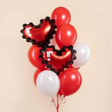 БУКЕТ ШАРОВ "ПИКСЕЛЬНОЕ СЕРДЦЕ"  С ГЕЛИЕМ