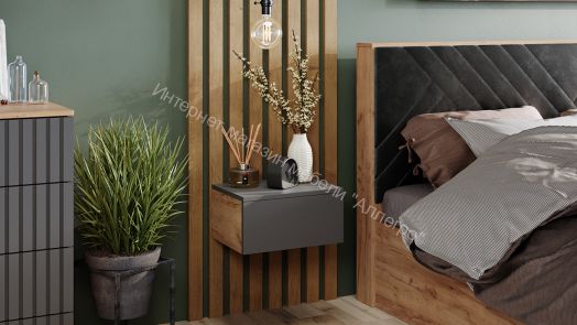 Тумба универсальная Тип 1 Графит Серый/Дуб Крафт Золотой