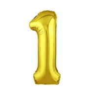 Цифра "1" фольгированная (40/102) Slim золотой