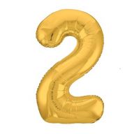 Цифра "2" фольгированная (40/102) Slim золото