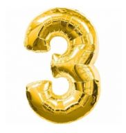 Цифра "3" фольгированная (40|102) золото
