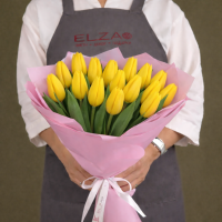 Тюльпаны желтые в упаковке (от 11 шт)