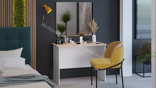 Стол письменный тип 14 (1000) Дуб Сонома, Белый Ясень