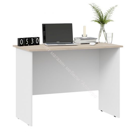 Стол письменный тип 14 (1000) Дуб Сонома, Белый Ясень