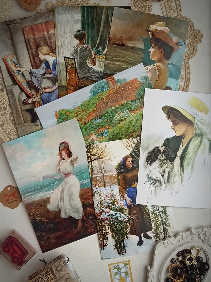 Набор открыток Женские образы 7 шт