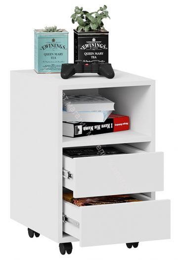 Стол с тумбой выкатной тип 14 (800) Белый Ясень