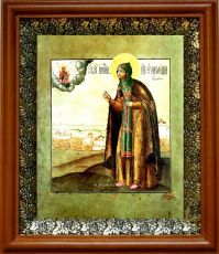 Икона Евфросиния Суздальская в киоте с басмой Виноградная Лоза (UV-печать)(30358)