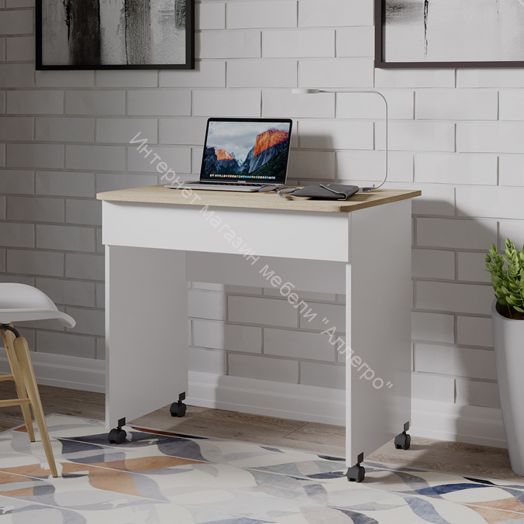 Стол компьютерный «Diamond» тип 2 Дуб Сонома, Белый