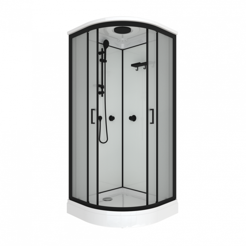 Душевая Кабина Triton Прайм-Блэк-Вельвет 90х90 А, низкий поддон DK442