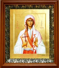 Икона Злата Могленская в киоте с басмой Виноградная Лоза (UV-печать)(30402)