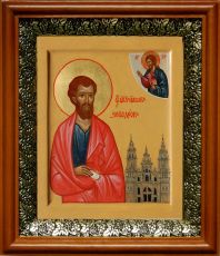 Икона Иаков Заведеев в киоте с басмой Виноградная Лоза (UV-печать)(30409)