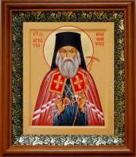 Икона Игнатий Брянчанинов в киоте с басмой Виноградная Лоза (UV-печать)(30416)