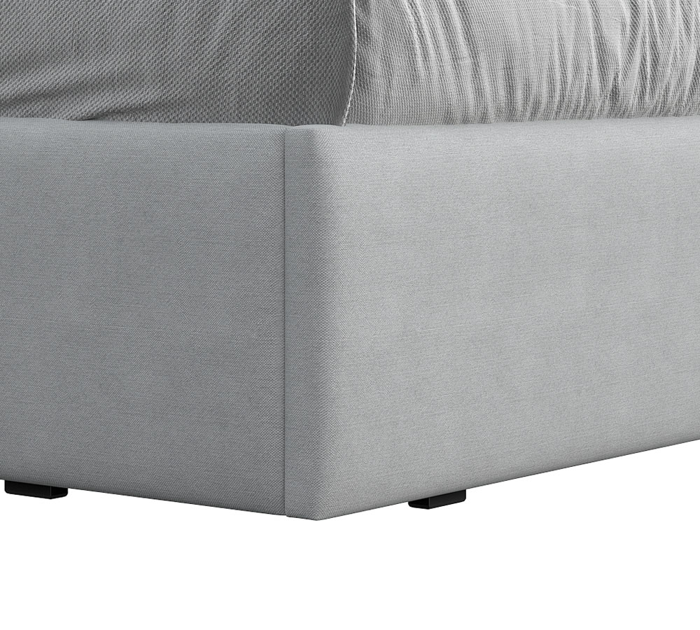 Кровать КР 3 (0,9х2,0 мягкая) ткань серый