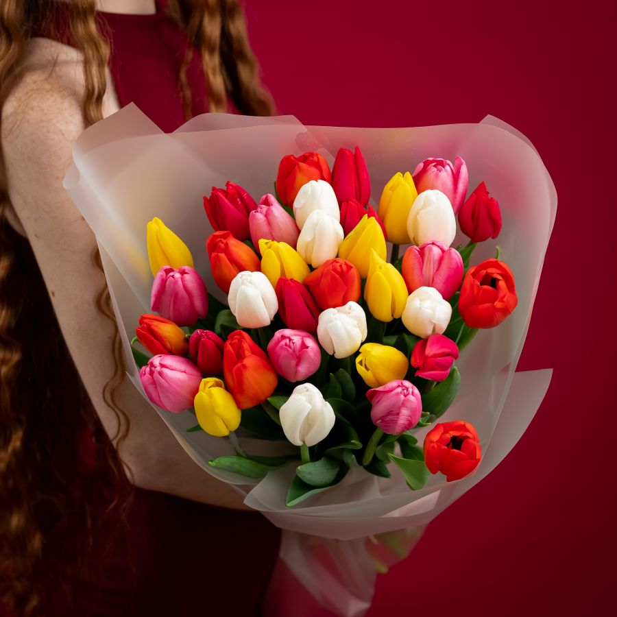 Микс из тюльпанов 35 штук