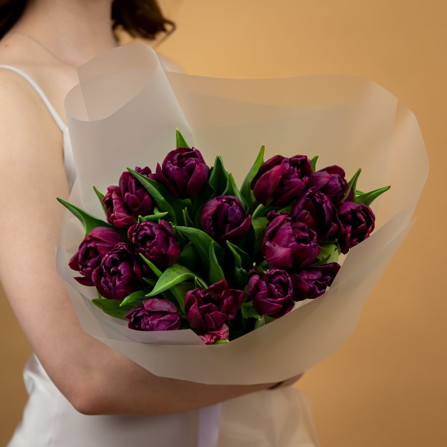 Тюльпаны пионовидные фиолетые от 15шт