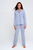 Костюм домашний с брюками и рубашкой 340BLU [голубая полоса]