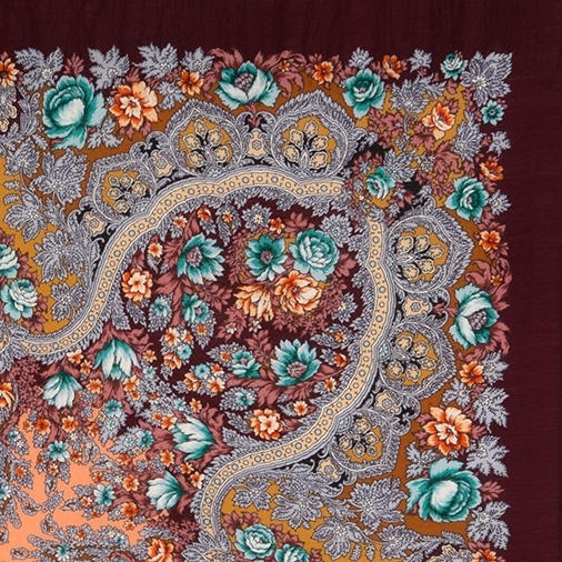 Платок павловопосадский 110*110 см Лесной ручей [08]