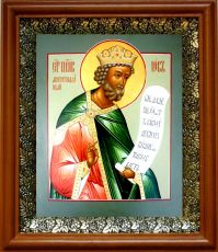 Икона Иов Многострадальный в киоте с басмой Виноградная Лоза (UV-печать)(30470)
