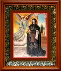 Икона Ирина Каппадокийская в киоте с басмой Виноградная Лоза (UV-печать)(33088)
