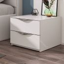 Тумба прикроватная с 2 ящиками «Глосс» - ТД 319.03.01 Белый глянец, Стекло