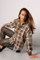 Рубашка в клетку с длинным рукавом 418 [хаки клетка]