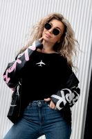 Туника 67085 [черный+самолет]