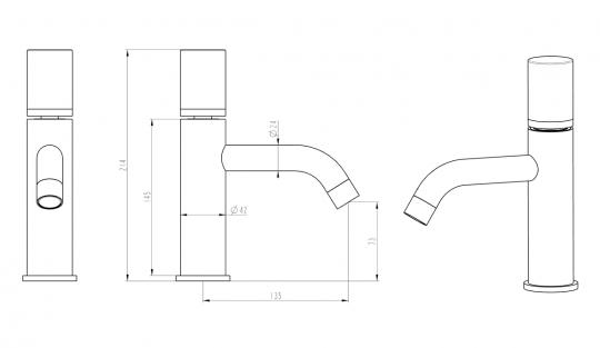 Смеситель с ручкой Touch Boheme Stick 121 схема 13