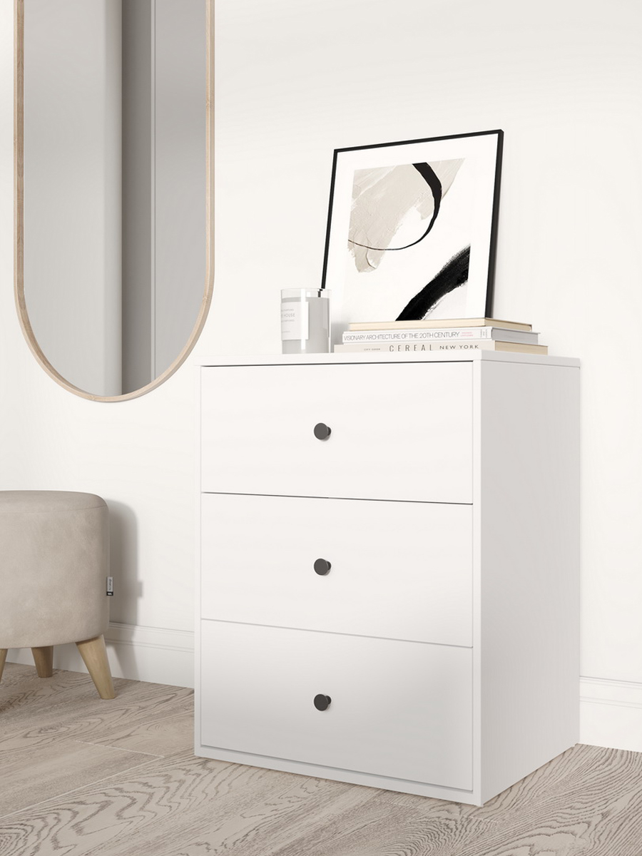 Тумба 3 ящика, 49х39х63 см, белый